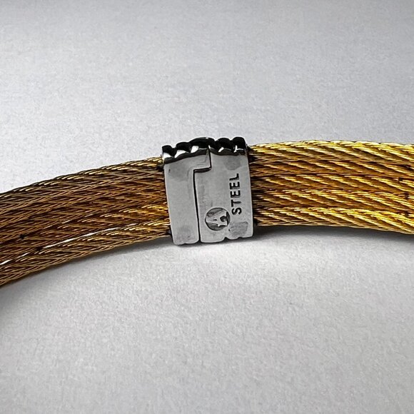 ALOR Classique18k White Gold and Yellow Stainless Steel Cable Bracelet - Picture 5 of 7
